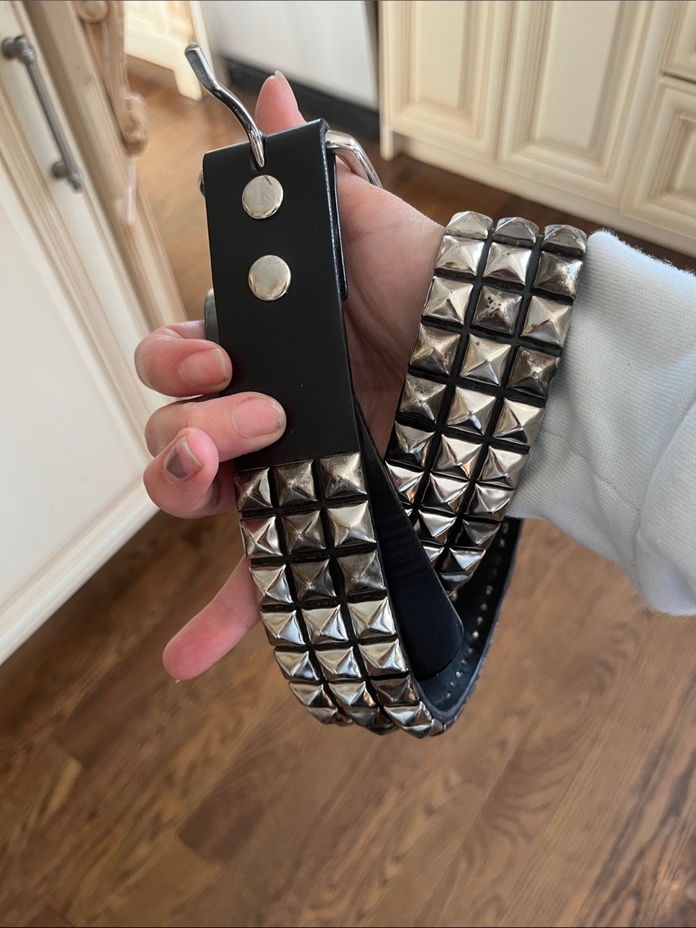 Studded Black Leather 34